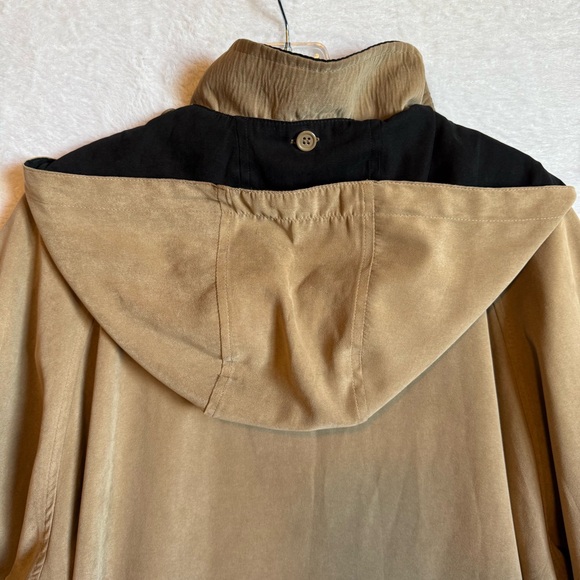 London Fog Suede Hooded Parka Zip Up Jacket Size Large - Picture 12 of 16